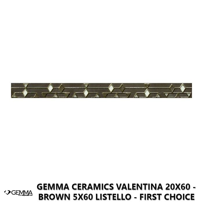 Gemma Ceramics Valentina 20x60 - Brown 5x60 Listello - First Choice