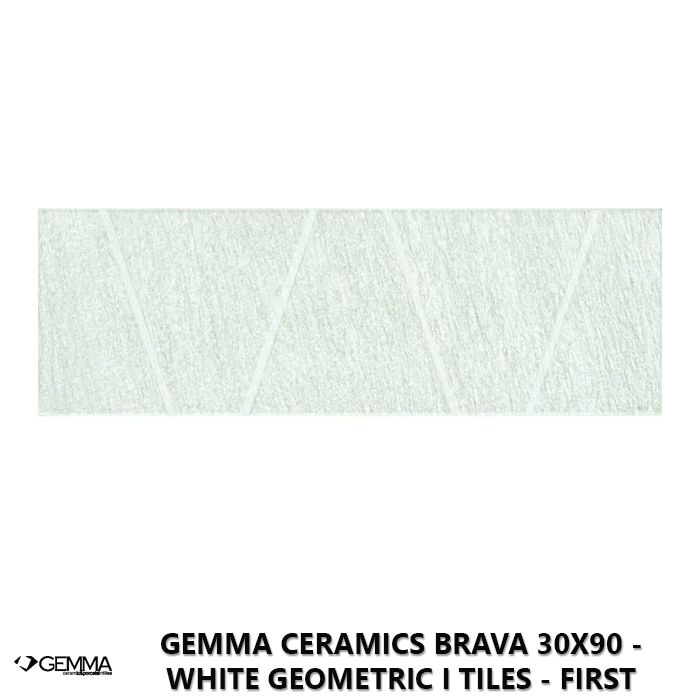 Gemma Ceramics Brava 30x90 - White Geometric I Tiles - First Choice