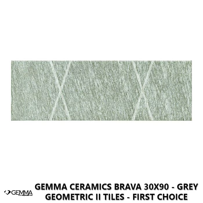 Gemma Ceramics Brava 30x90 - Grey Geometric II Tiles - First Choice