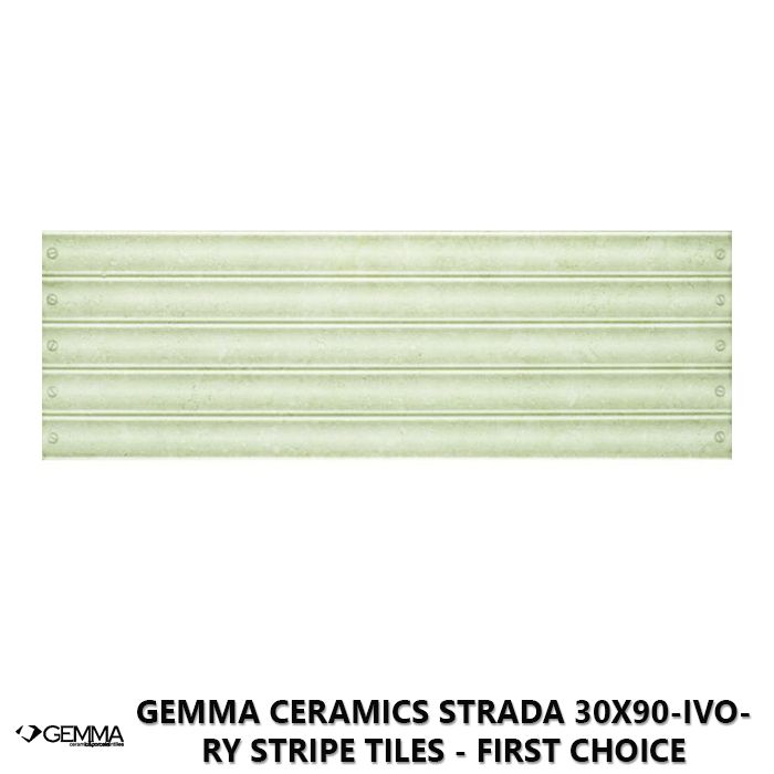 Gemma Ceramics Strada 30x90-Ivory Stripe Tiles - First Choice