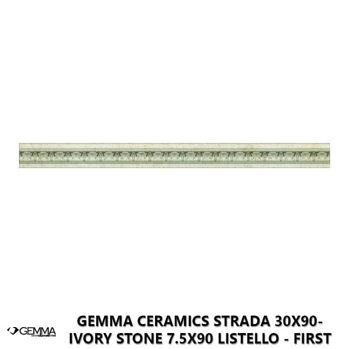 Gemma Ceramics Strada 30x90- Ivory Stone 7.5x90 Listello - First Choice