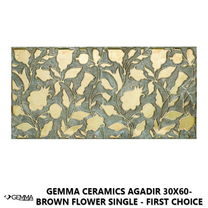 Gemma Ceramics Agadir 30x60- Brown Flower Single - First Choice