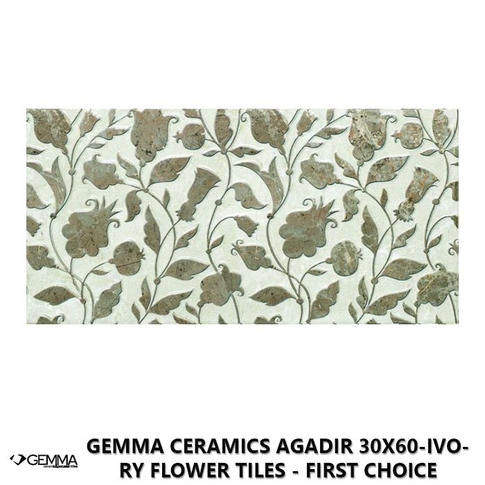 Gemma Ceramics Agadir 30x60-Ivory Flower Tiles - First Choice