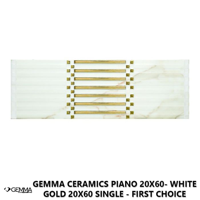 Gemma Ceramics Piano 20x60- White Gold 20x60 Single - First Choice