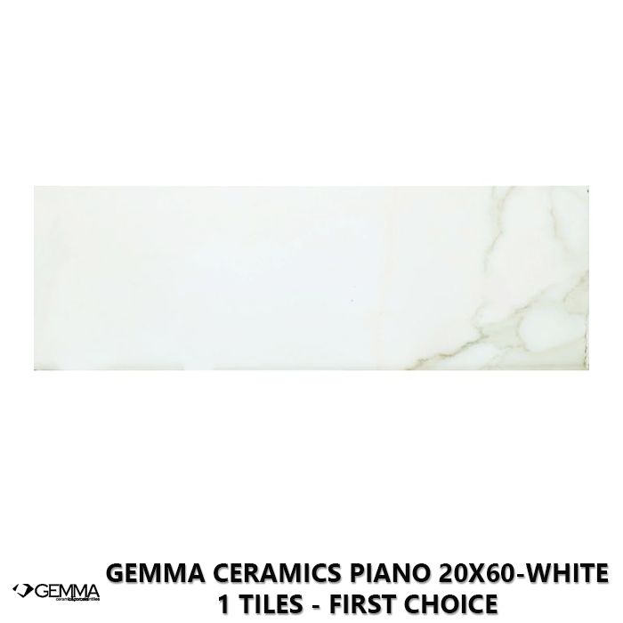 Gemma Ceramics Piano 20x60-White 1 Tiles - First Choice