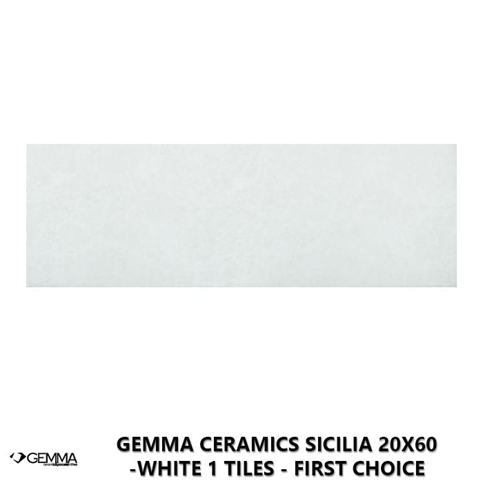 Gemma Ceramics Sicilia 20x60 -White 1 Tiles - First Choice
