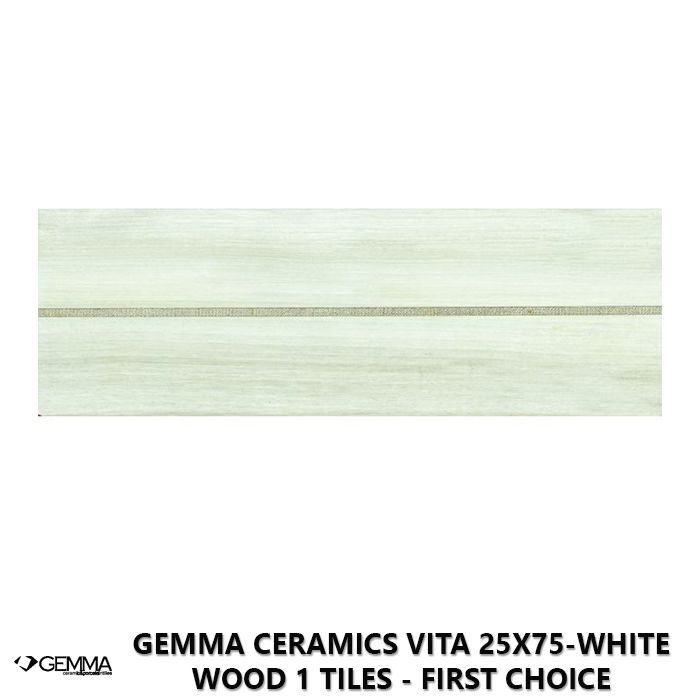 Gemma Ceramics Vita 25x75-White Wood 1 Tiles - First Choice