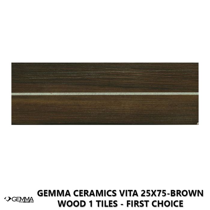 Gemma Ceramics Vita 25x75-Brown Wood 1 Tiles - First Choice