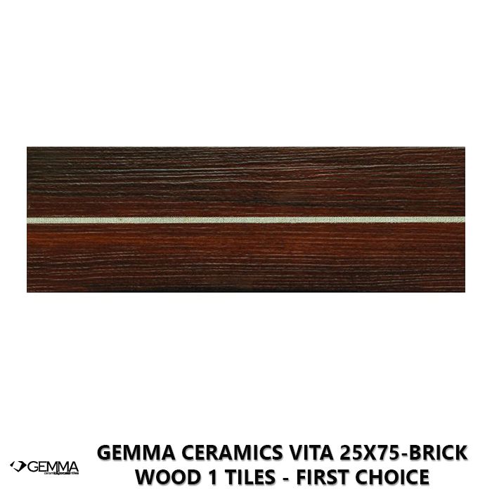 Gemma Ceramics Vita 25x75-Brick Wood 1 Tiles - First Choice