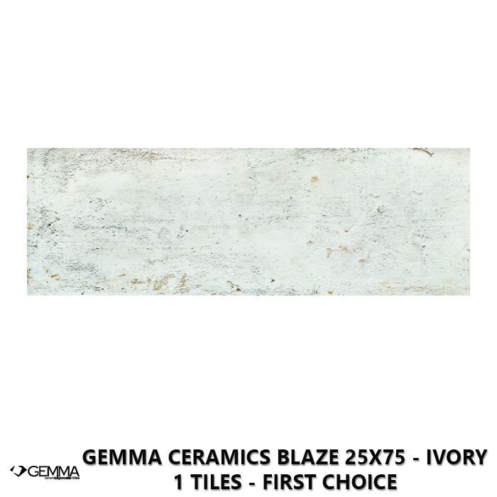 Gemma Ceramics Blaze 25x75 - Ivory 1 Tiles - First Choice