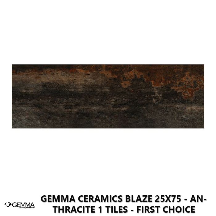 Gemma Ceramics Blaze 25x75 - Anthracite 1 Tiles - First Choice
