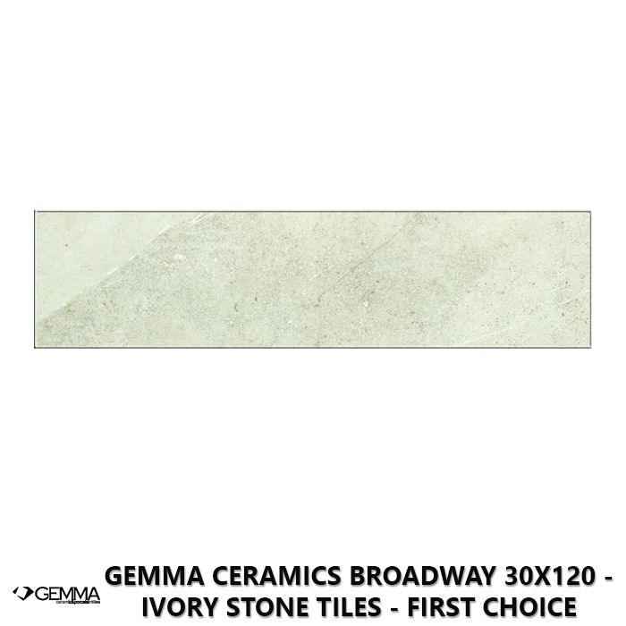Gemma Ceramics Broadway 30x120 - Ivory Stone Tiles - First Choice
