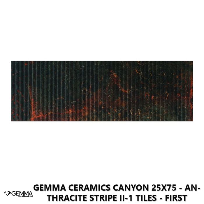 Gemma Ceramics Canyon 25x75 - Anthracite Stripe II-1 Tiles - First Choice