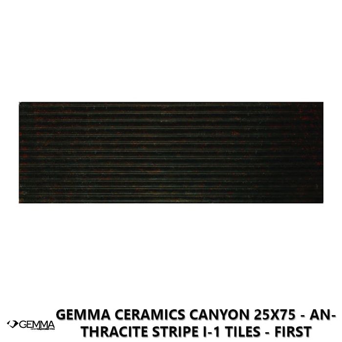 Gemma Ceramics Canyon 25x75 - Anthracite Stripe I-1 Tiles - First Choice