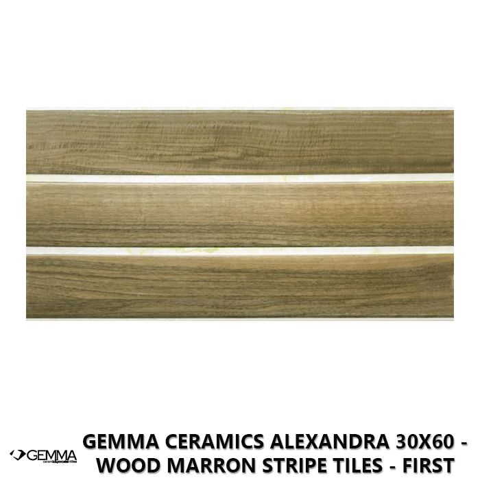 Gemma Ceramics Alexandra 30x60 - Wood Marron Stripe Tiles - First Choice