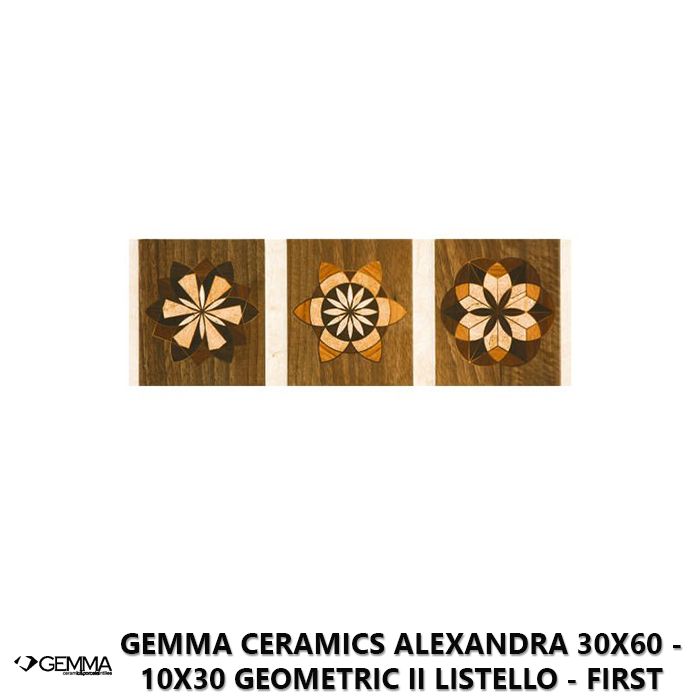 Gemma Ceramics Alexandra 30x60 - 10x30 Geometric II Listello - First Choice