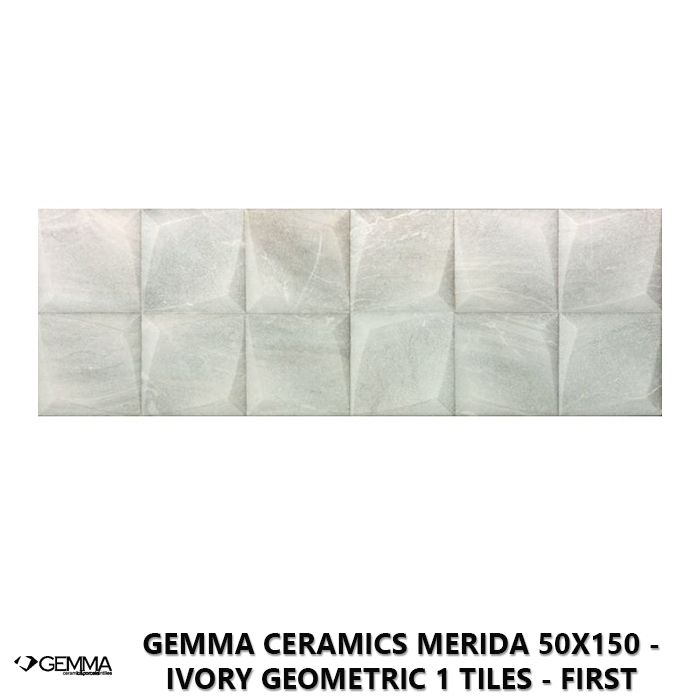 Gemma Ceramics Merida 50x150 - Ivory Geometric 1 Tiles - First Choice