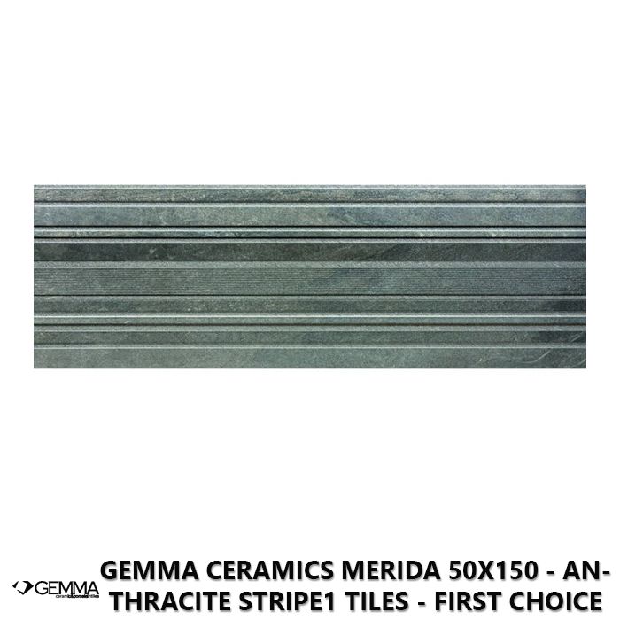 Gemma Ceramics Merida 50x150 - Anthracite Stripe1 Tiles - First Choice
