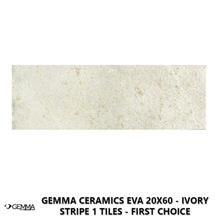 Gemma Ceramics Eva 20x60 - Ivory Stripe 1 Tiles - First Choice