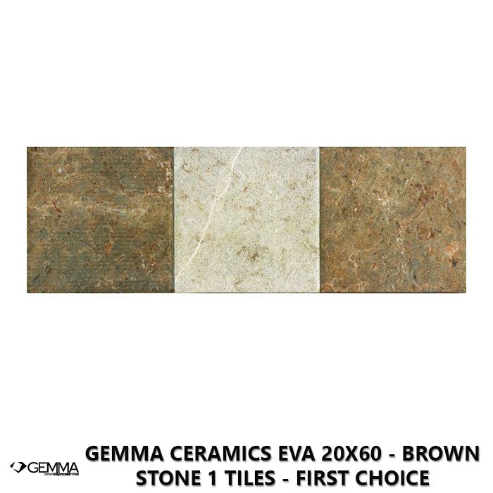 Gemma Ceramics Eva 20x60 - Brown Stone 1 Tiles - First Choice