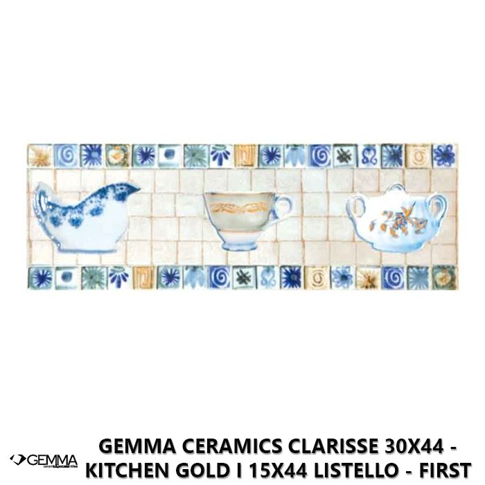 Gemma Ceramics Clarisse 30x44 - Kitchen Gold I 15x44 Listello - First Choice