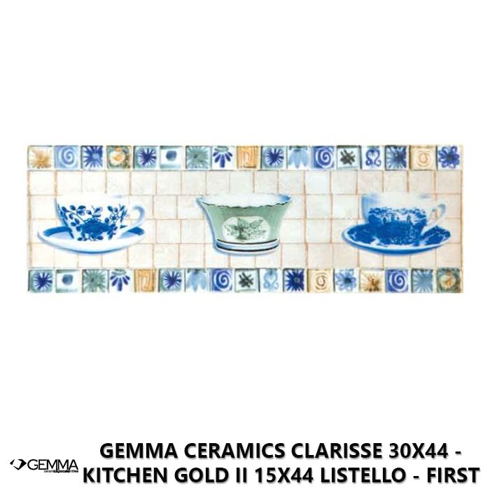 Gemma Ceramics Clarisse 30x44 - Kitchen Gold II 15x44 Listello - First Choice
