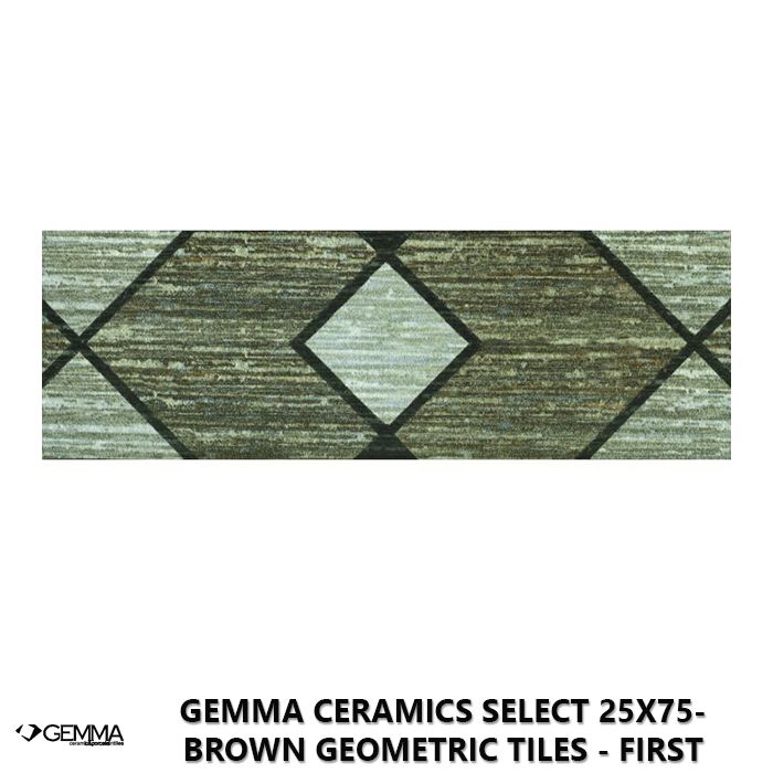 Gemma Ceramics Select 25x75- Brown Geometric Tiles - First Choice