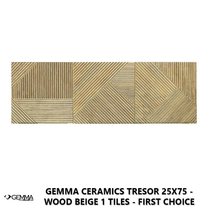 Gemma Ceramics Tresor 25x75 - Wood Beige 1 Tiles - First Choice