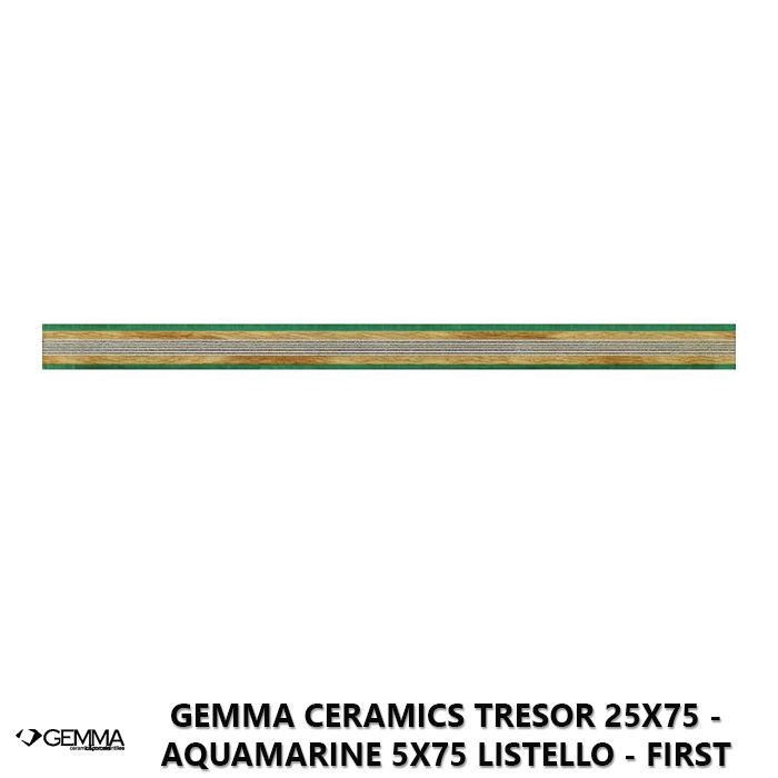 Gemma Ceramics Tresor 25x75 - Aquamarine 5x75 Listello - First Choice