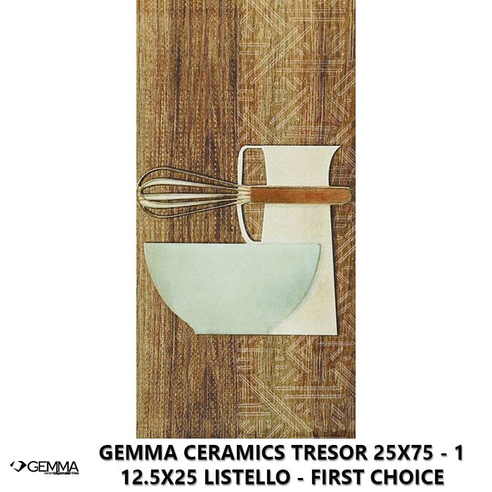 Gemma Ceramics Tresor 25x75 - 1 12.5x25 Listello - First Choice