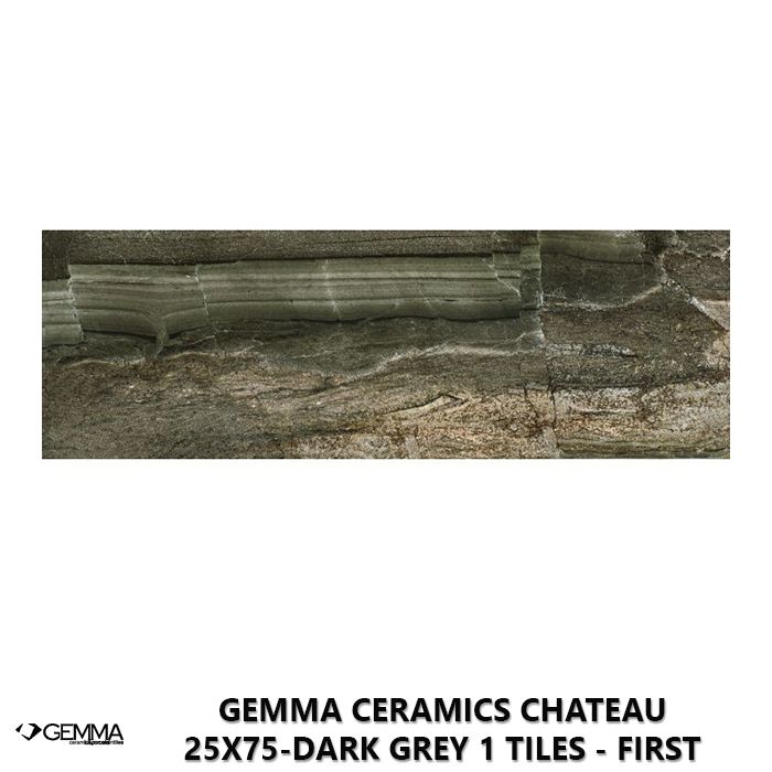 Gemma Ceramics Chateau 25x75-Dark Grey 1 Tiles - First Choice