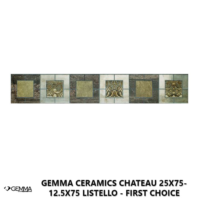 Gemma Ceramics Chateau 25x75- 12.5x75 Listello - First Choice
