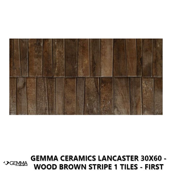 Gemma Ceramics Lancaster 30x60 - Wood Brown Stripe 1 Tiles - First Choice