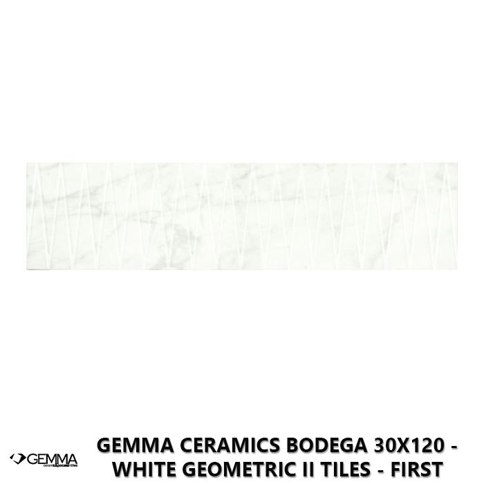 Gemma Ceramics Bodega 30x120 - White Geometric II Tiles - First Choice