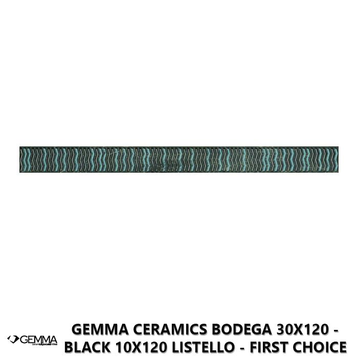 Gemma Ceramics Bodega 30x120 - Black 10x120 Listello - First Choice
