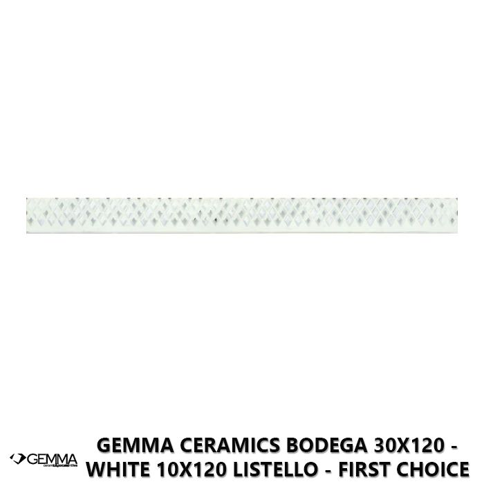 Gemma Ceramics Bodega 30x120 - White 10x120 Listello - First Choice