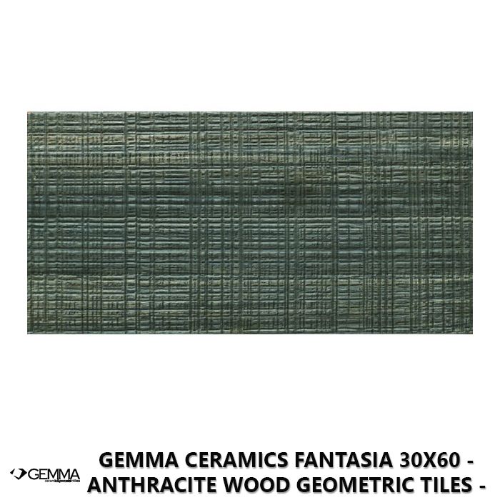 Gemma Ceramics Fantasia 30x60 - Anthracite Wood Geometric Tiles - First Choice
