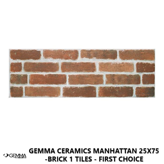 Gemma Ceramics Manhattan 25x75 -Brick 1 Tiles - First Choice
