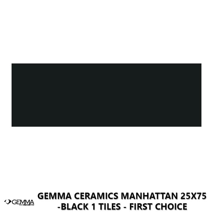 Gemma Ceramics Manhattan 25x75 -Black 1 Tiles - First Choice