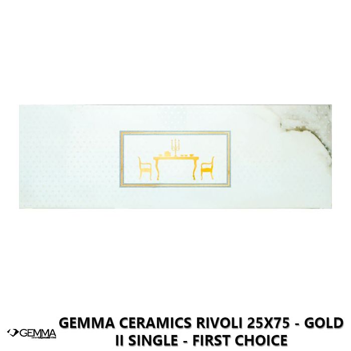 Gemma Ceramics Rivoli 25x75 - Gold II Single - First Choice