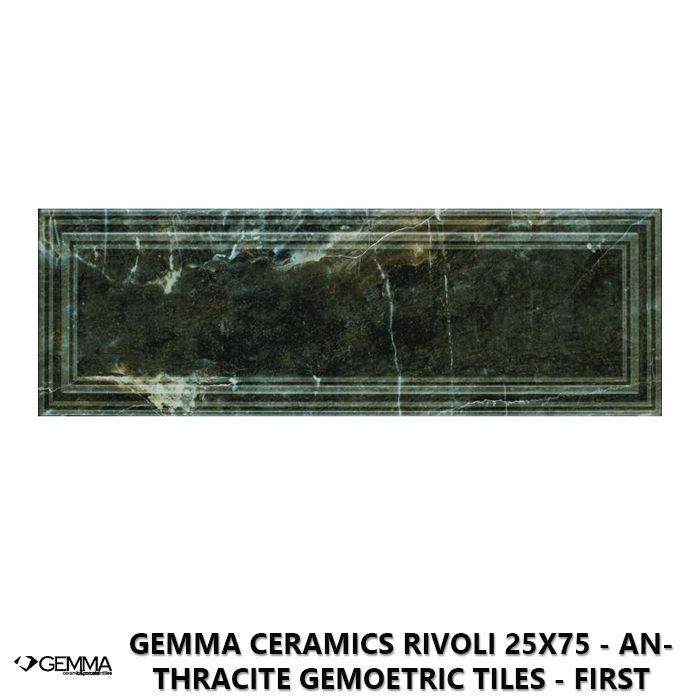 Gemma Ceramics Rivoli 25x75 - Anthracite Gemoetric Tiles - First Choice