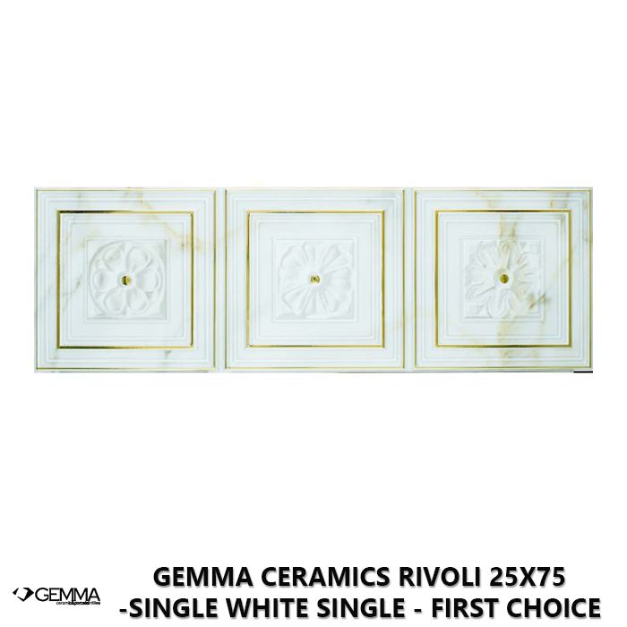Gemma Ceramics Rivoli 25x75 -Single White Single - First Choice