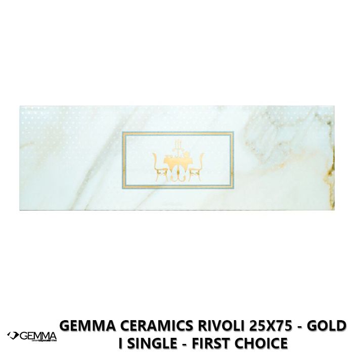 Gemma Ceramics Rivoli 25x75 - Gold I Single - First Choice