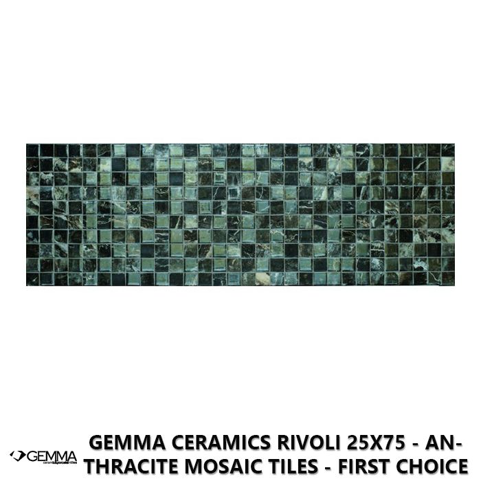 Gemma Ceramics Rivoli 25x75 - Anthracite Mosaic Tiles - First Choice
