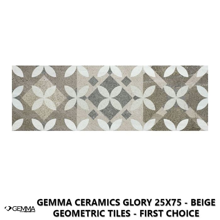 Gemma Ceramics Glory 25x75 - Beige Geometric Tiles - First Choice