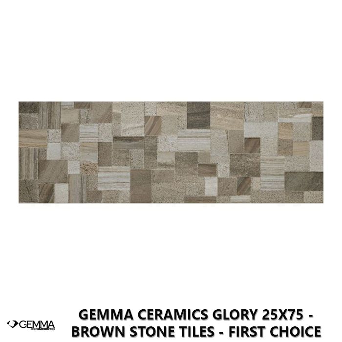 Gemma Ceramics Glory 25x75 - Brown Stone Tiles - First Choice