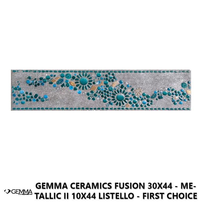 Gemma Ceramics Fusion 30x44 - Metallic II 10x44 Listello - First Choice