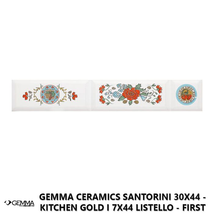 Gemma Ceramics Santorini 30x44 - Kitchen Gold I 7x44 Listello - First Choice