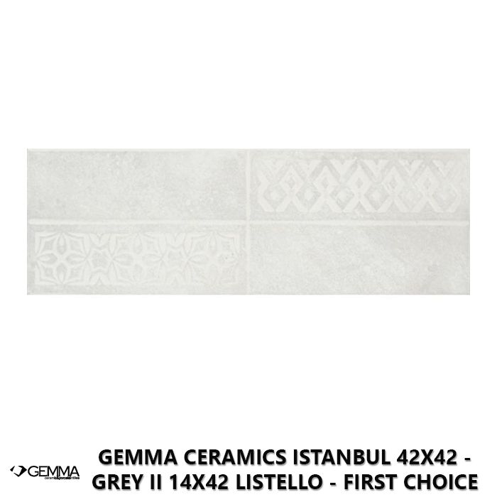 Gemma Ceramics Istanbul 42x42 - Grey II 14x42 Listello - First Choice