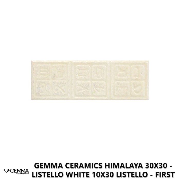 Gemma Ceramics Himalaya 30x30 - Listello White 10x30 Listello - First Choice